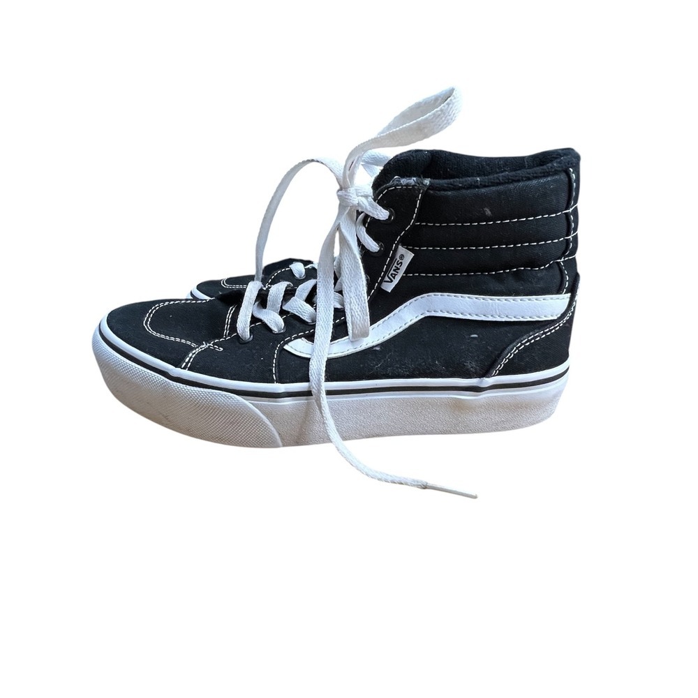Vans Sk8-Hi Ward High Top Platform Sneakers Black White Kids US 4.0 721356